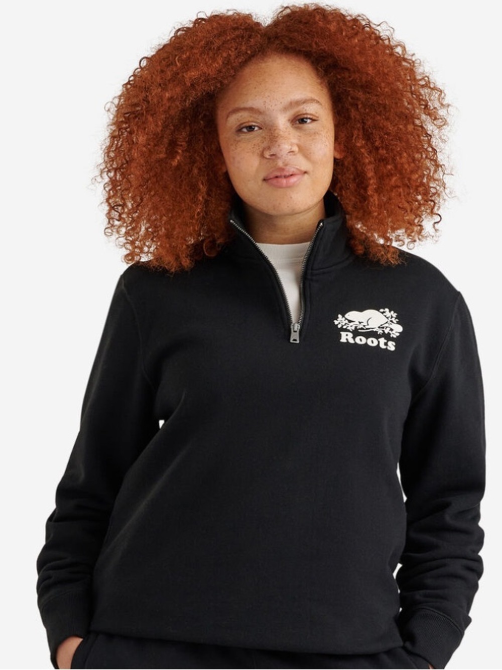 Roots Black Men’s Sweater/ Quarter Ziop - Picture 2 of 5